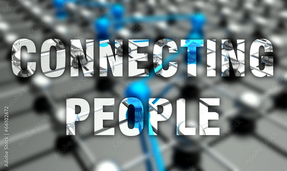 Connecting people concept, network background