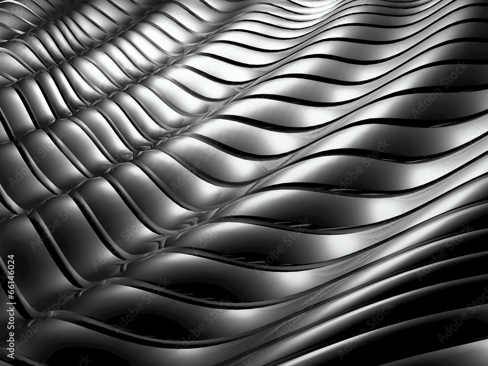 Silver metal abstract architectural wallpaper