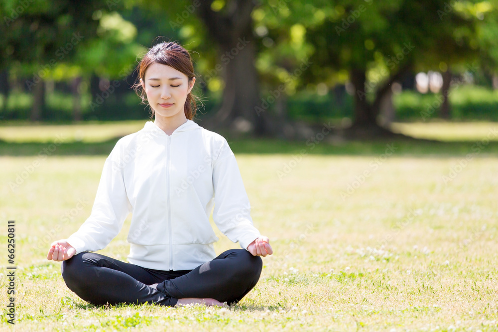 young asian woman exercise image