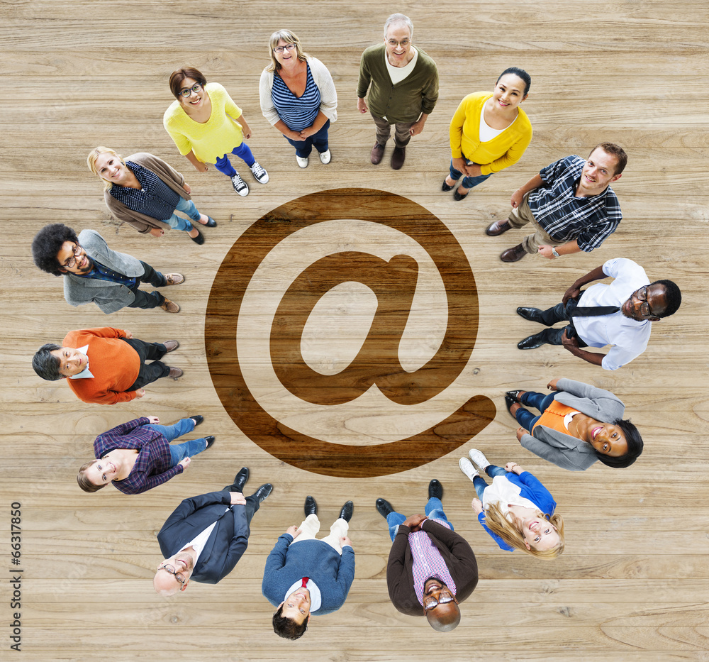 Group of Multiethnic People Forming a Circle