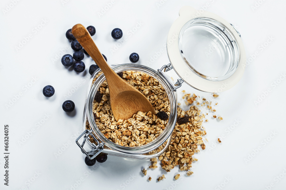 Healthy breakfast - muesli and berries