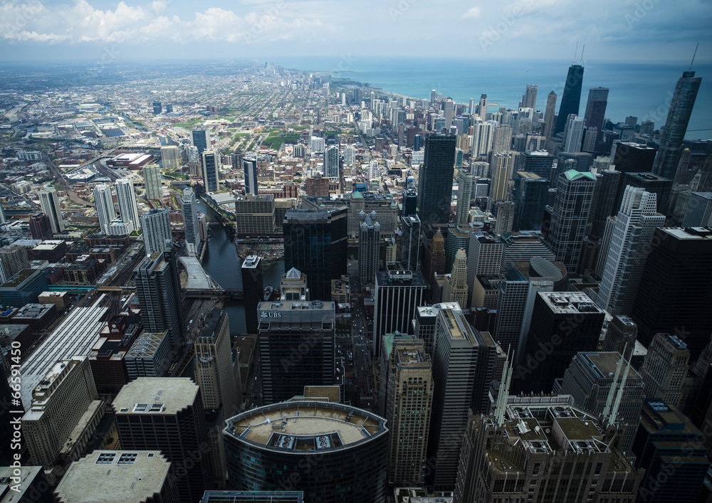 aerial photograph　Chicago　building