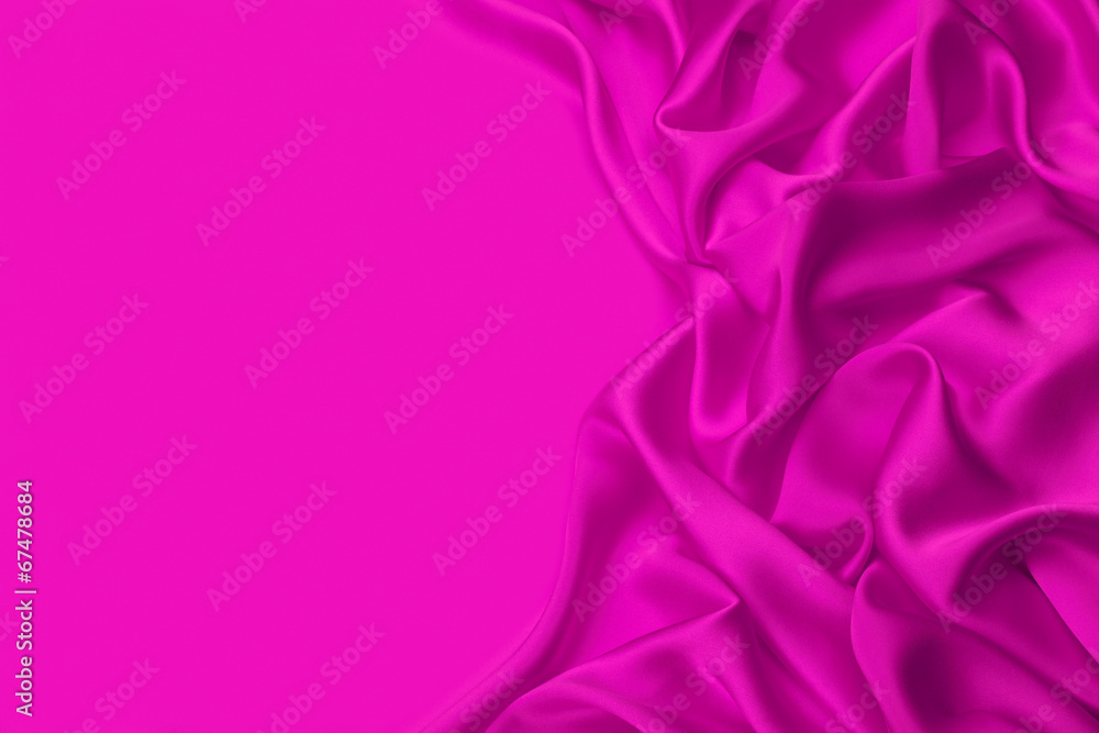 Pink silk textile background　with copy space