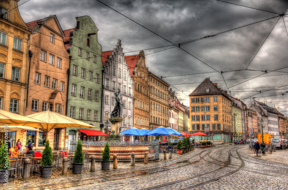 A street in Augsburg city center, Germany