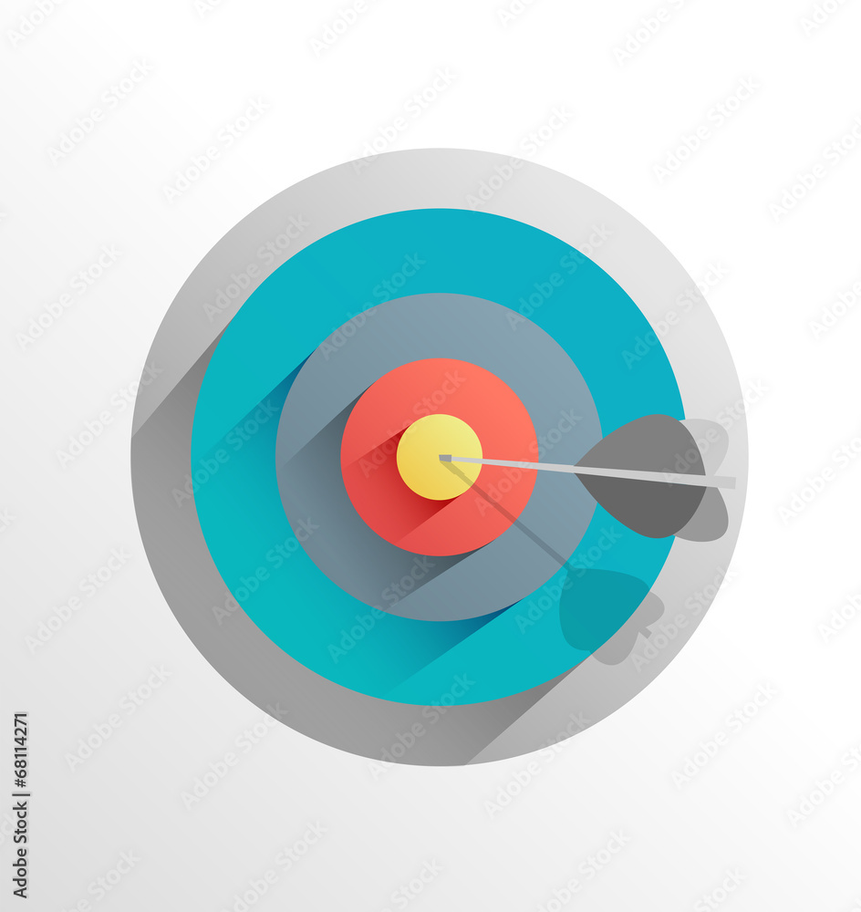 Arrow in bulls eye target