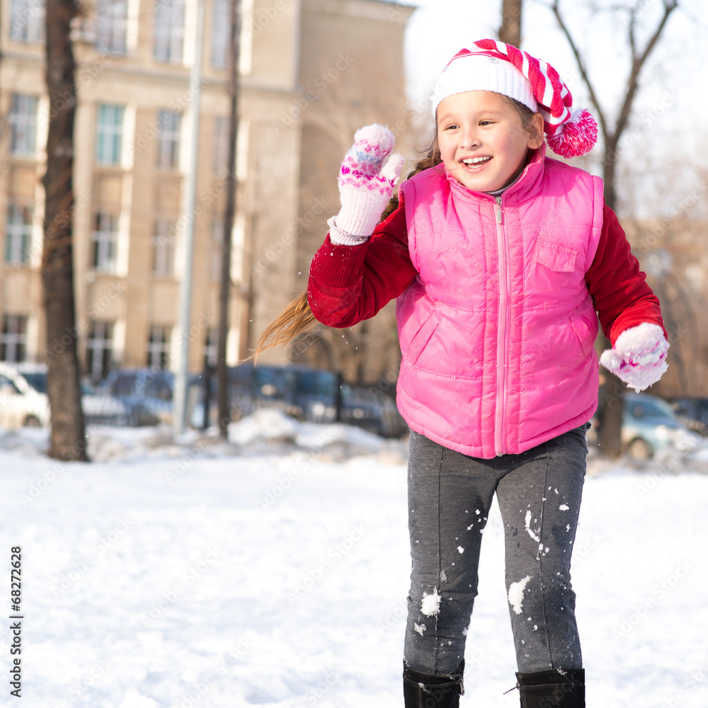 girl in a winter park