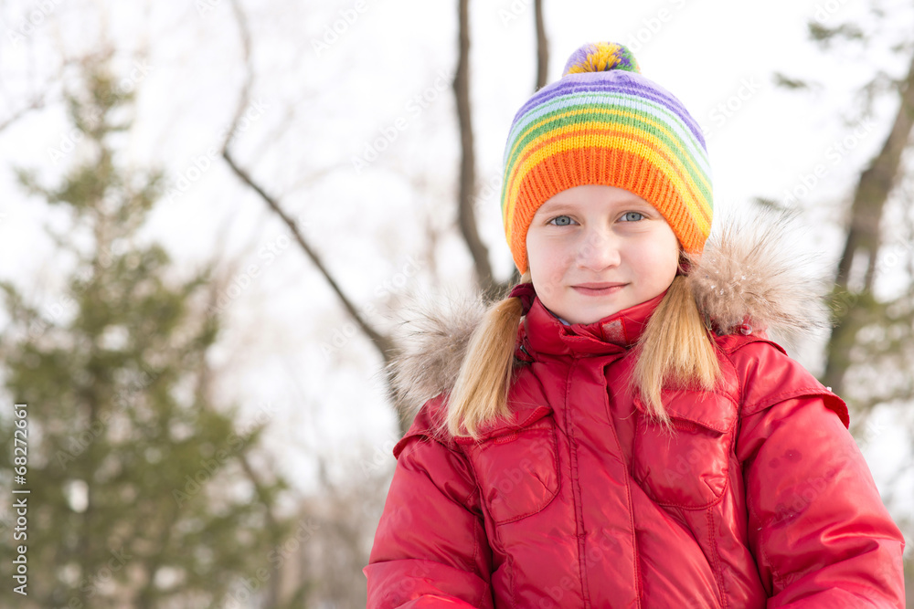 girl in a winter park