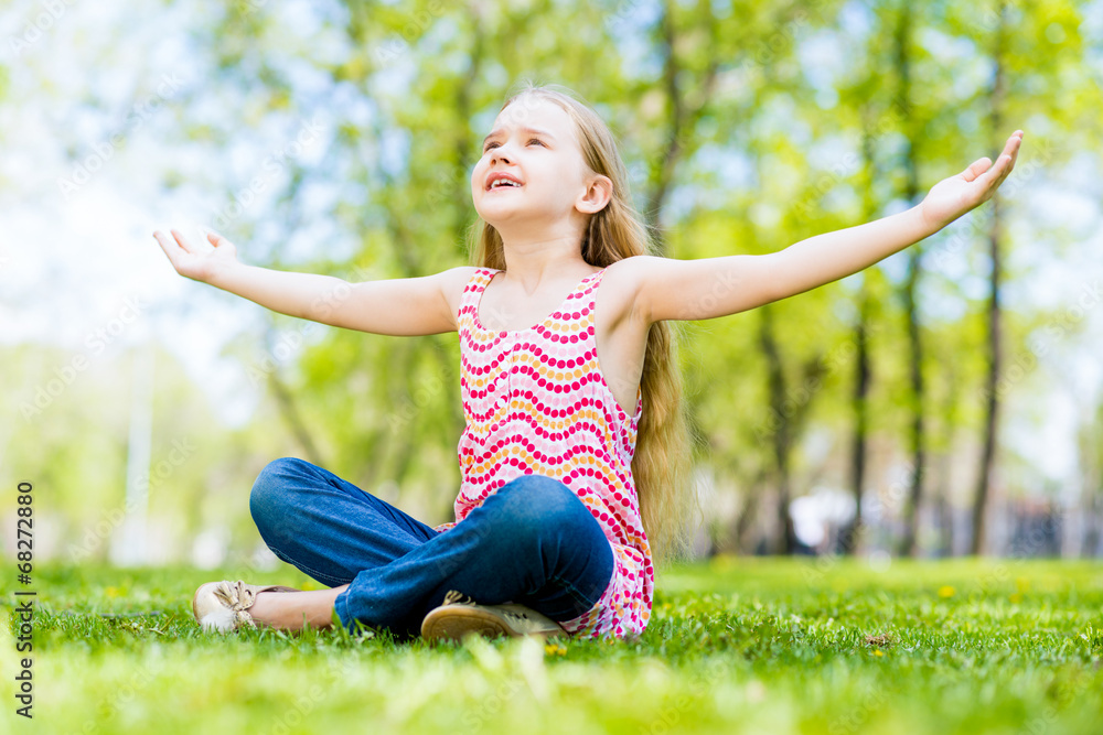 portrait of a girl in a park