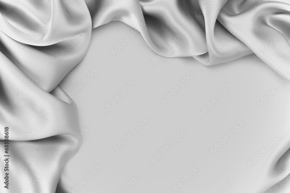 Silver silk textile background　with copy space