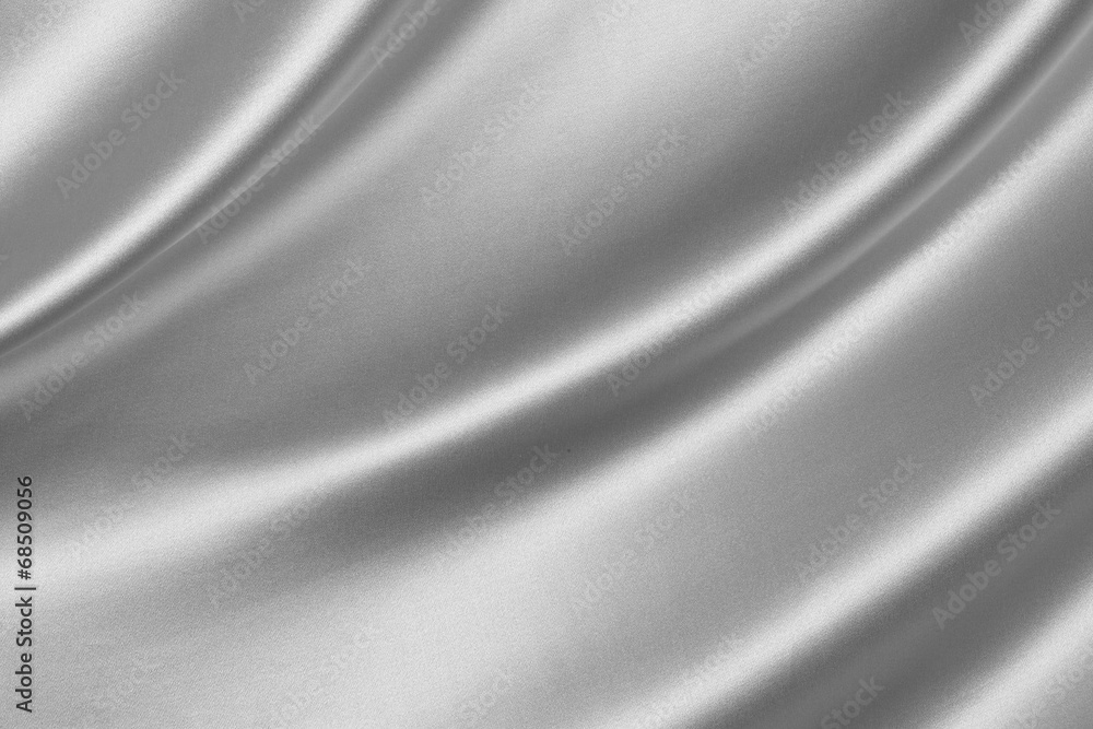 Silver silk textile background　with copy space