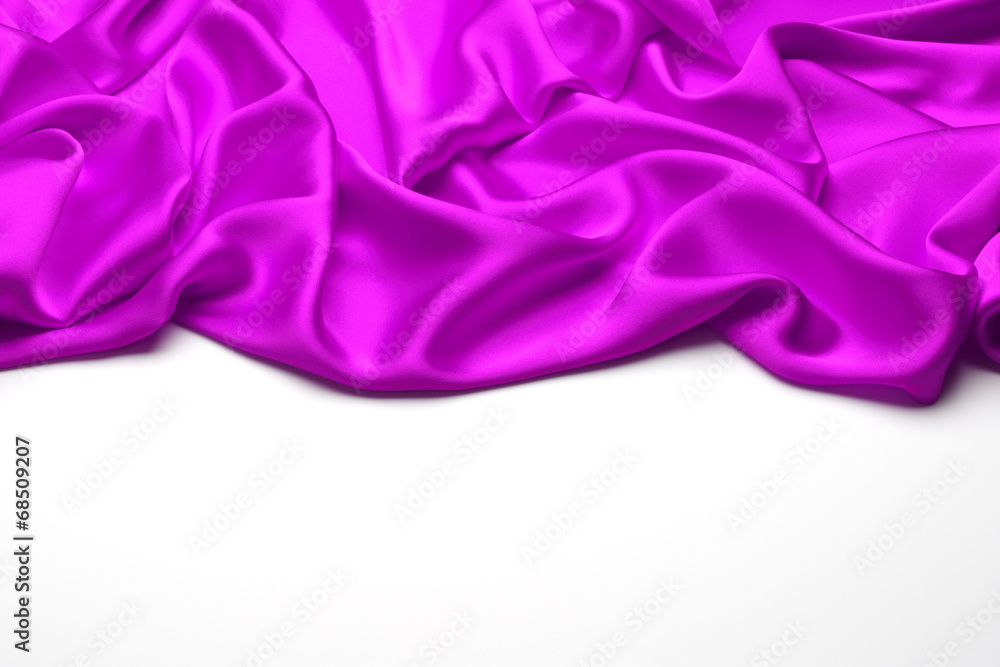 Pink silk textile background　with copy space