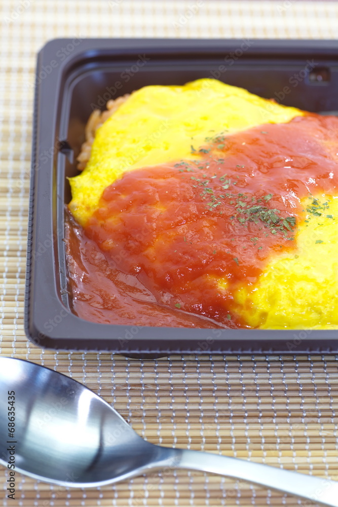 Japanese cuisine omelette made with fried rice