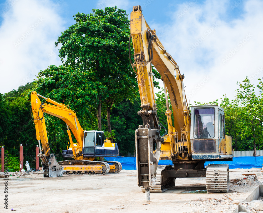 Two Excavators on Dayoff