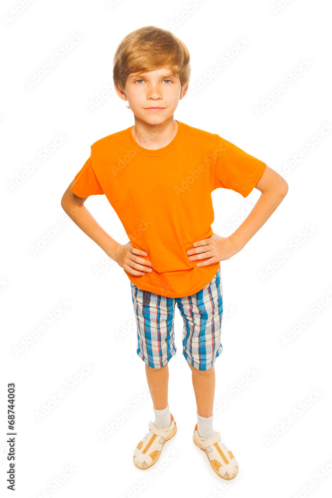 Boy in orange shirt