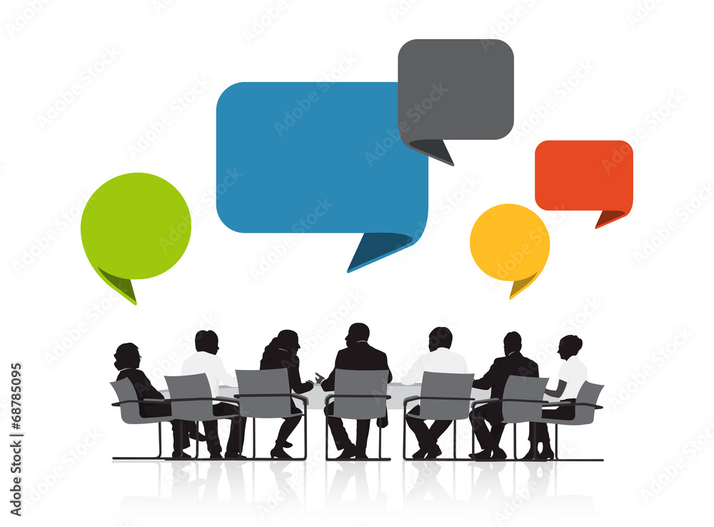 Group of Business People Meeting with Speech Bubble