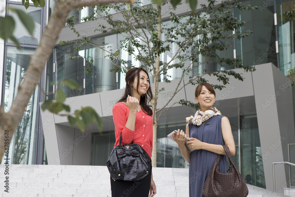 Young woman in the office district