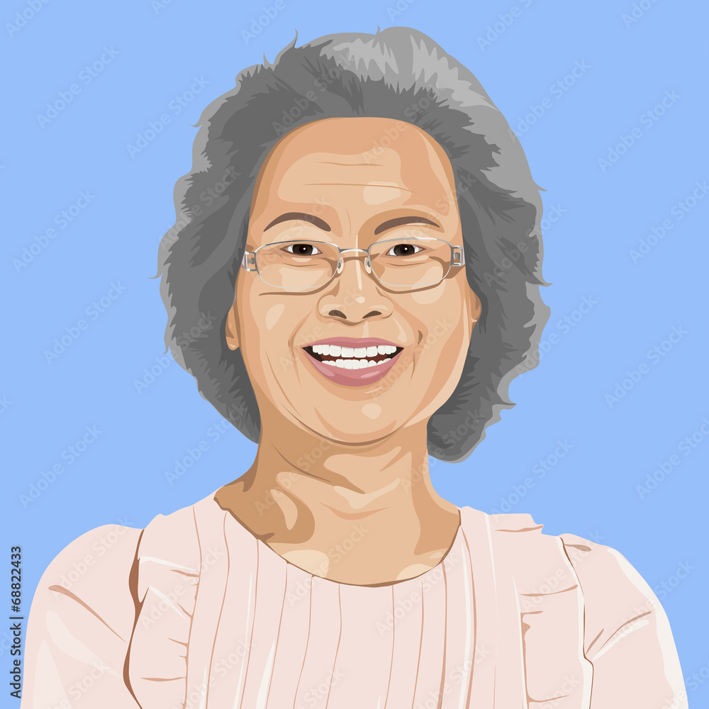 Vector of Senior Adult Portrait