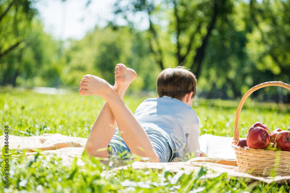 Boy at picnic