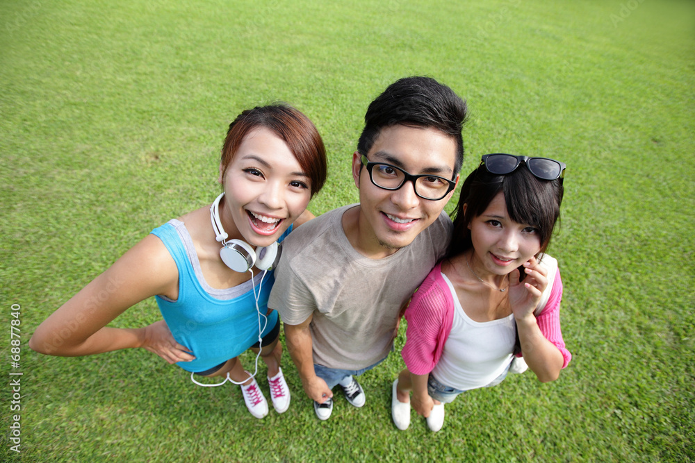 happy students in campus