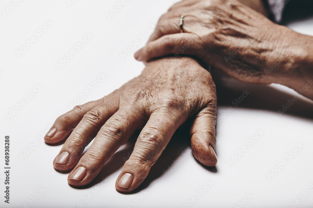 Old woman hands