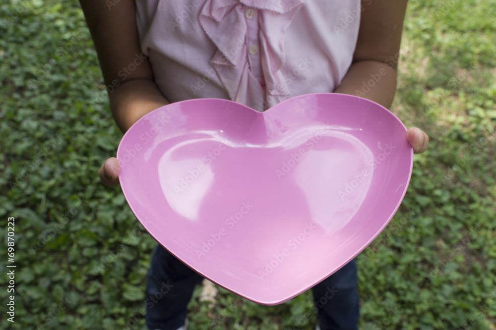 Girl with Heart Shaped plate