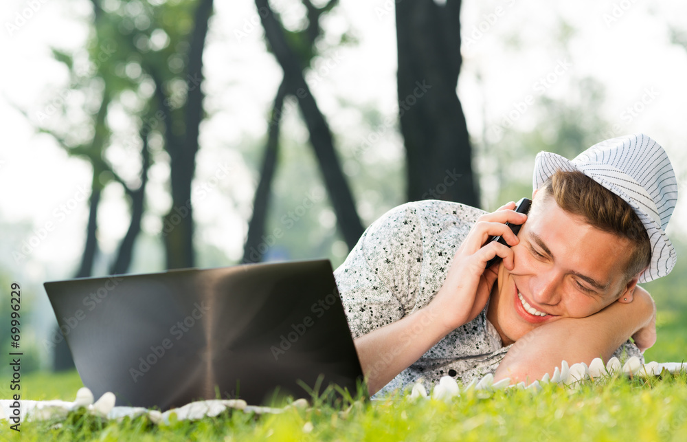 young man with a cell phone