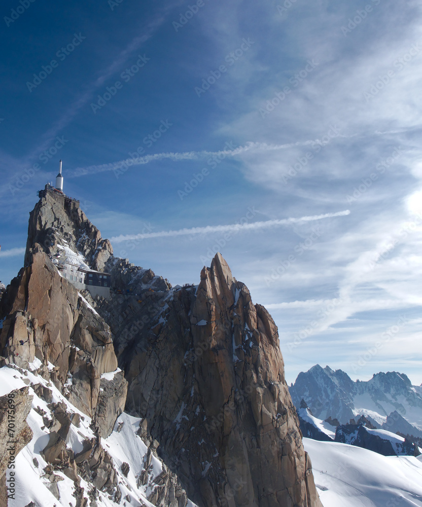 Chamonix的Aiguille du Midi景观