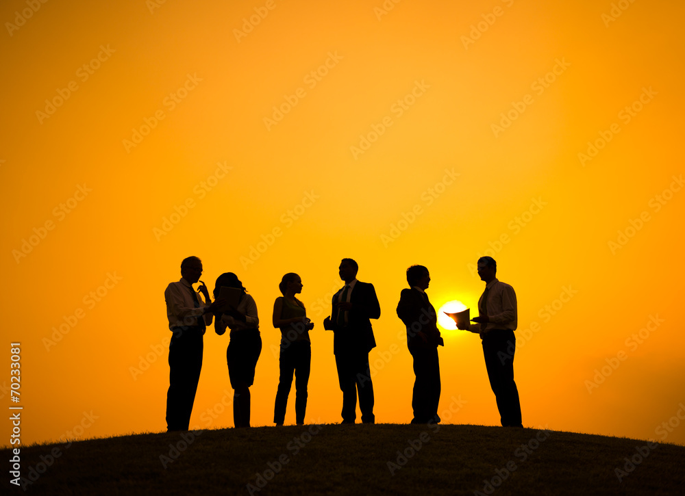 Business People Meeting in Back Lit