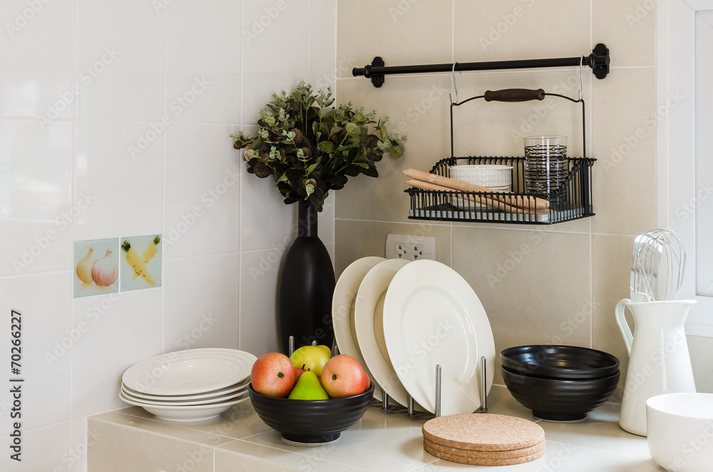 kitchen corner with utensil on counter