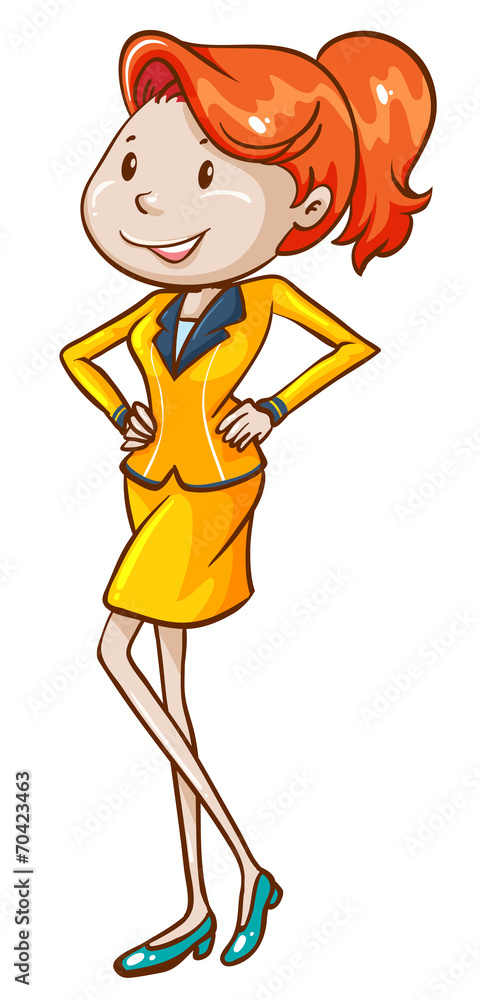 A simple sketch of an air hostess