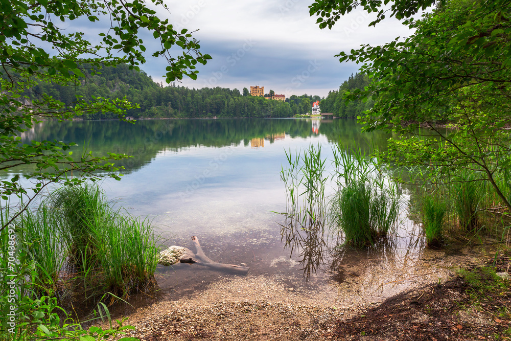 Idyllic lake scenery in Bavarian Alps, Germany