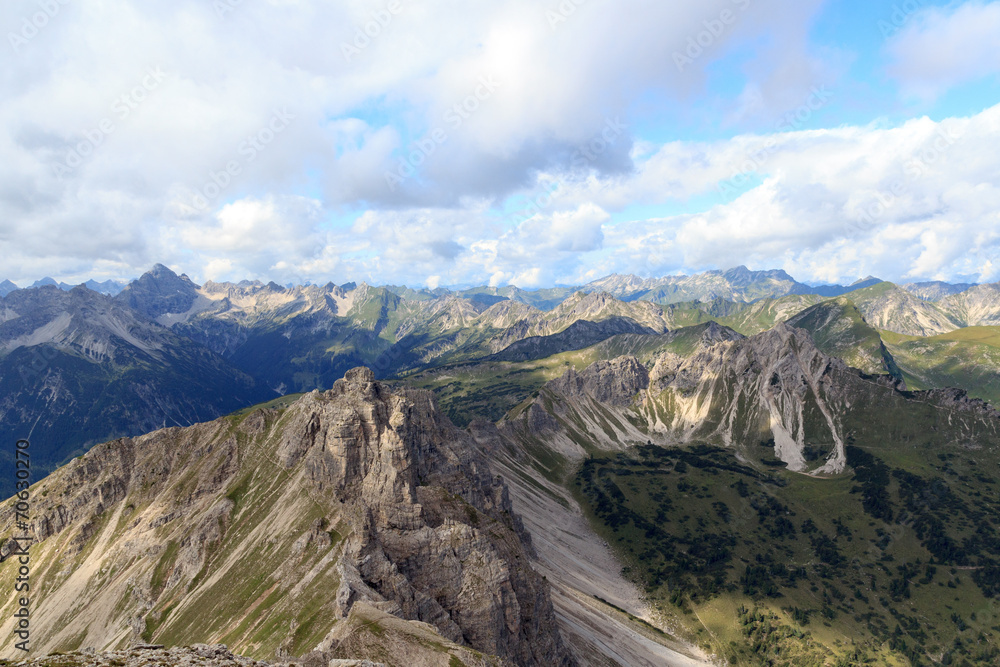 Bergpanorama Allgäuer Alpen von der Leilachspitze aus