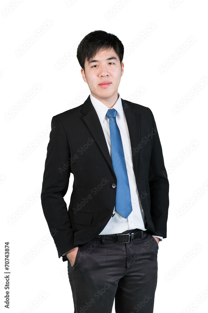 Young Asian business man isolated on white background (Clipping