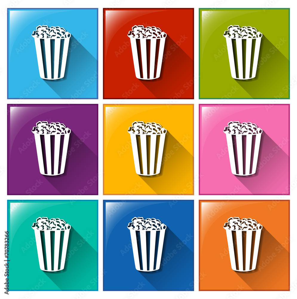 Icons with popcorns