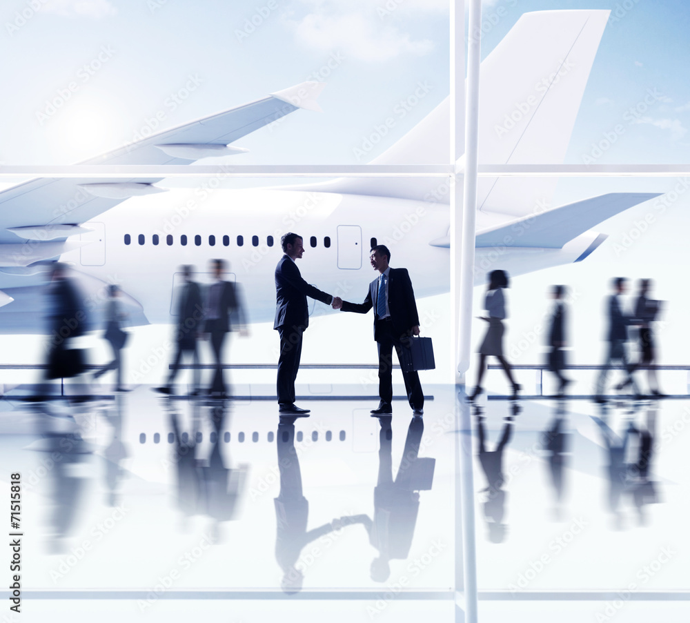 Silhouettes of Business People in the Airport