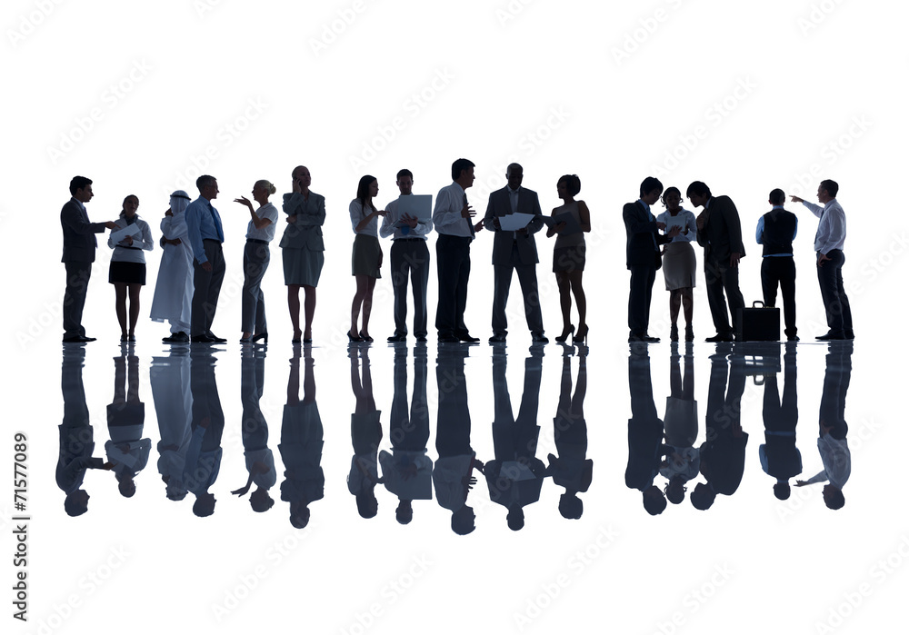 Silhouette Group of Business People Meeting