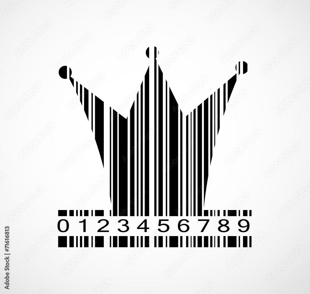 Barcode Princess Crown  Image Vector Illustration