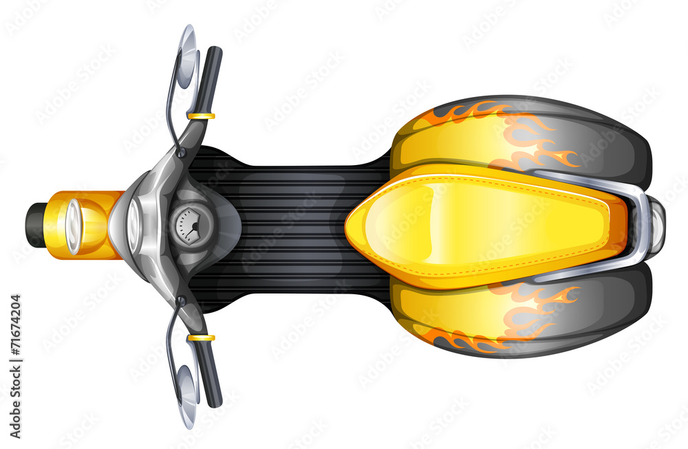 A topview of a scooter