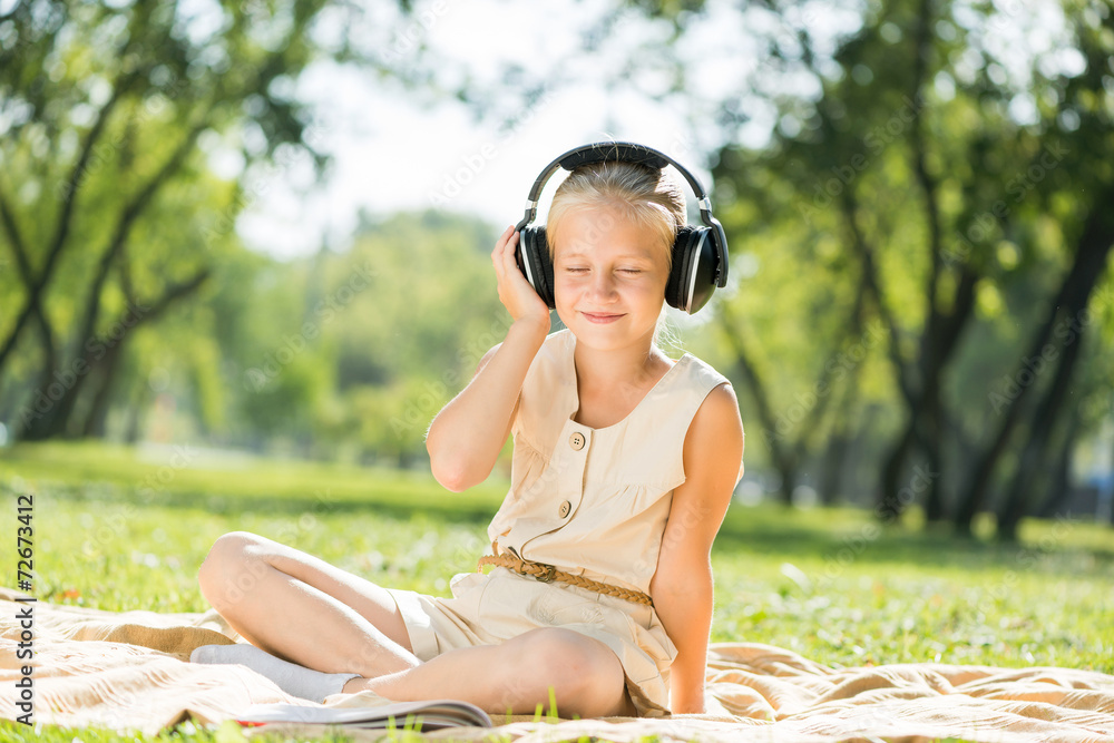 Girl enjoying music