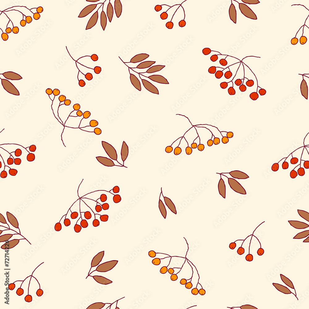 Vector rowan berries, pattern