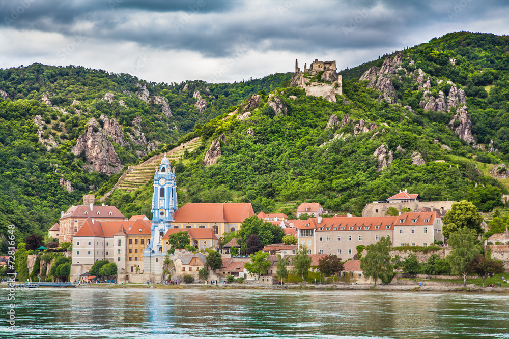 Wachau valley with Dürnstein and Danube river, Austria