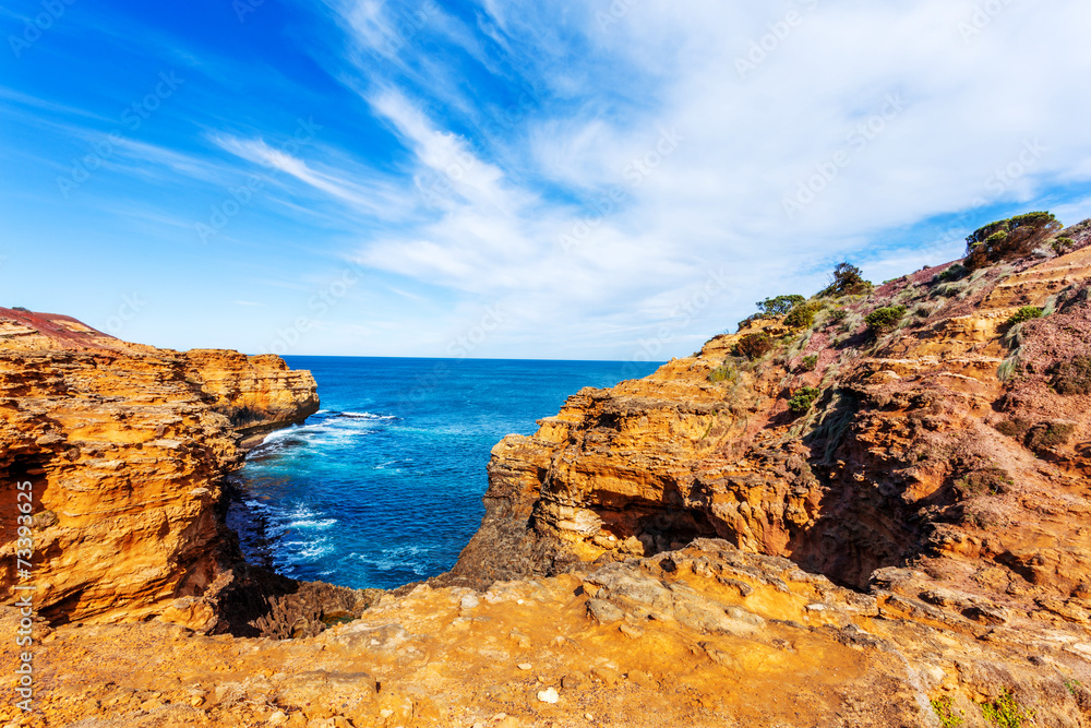 seascape,landscape and skyline ofthe great ocean road,australia