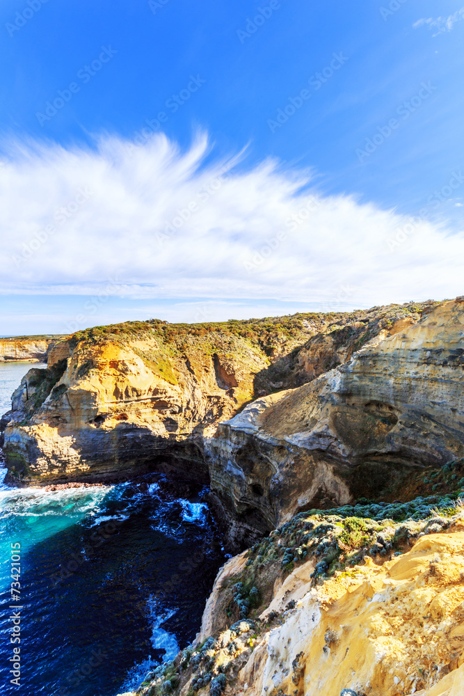 seascape,landscape and skyline ofthe great ocean road,australia