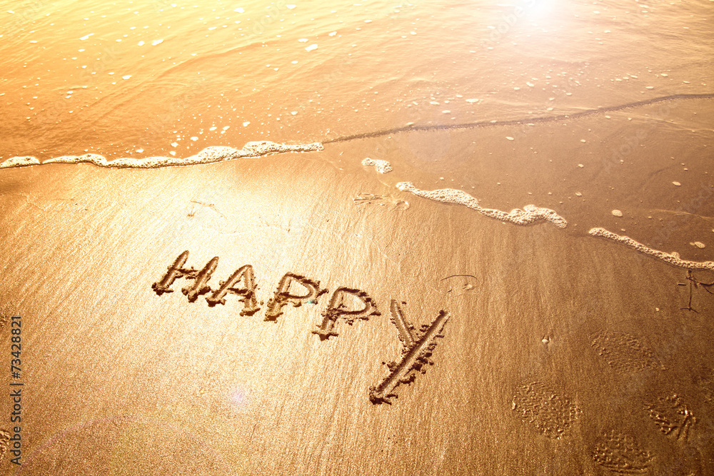 Happy sand handwriting