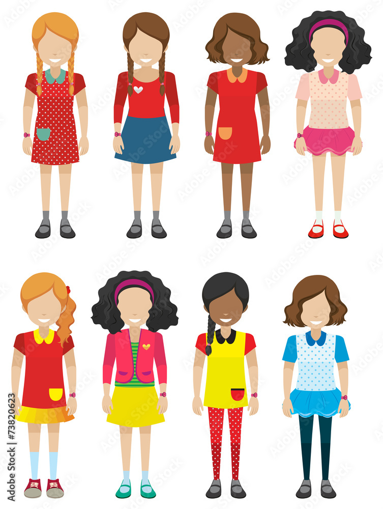 Faceless female kids