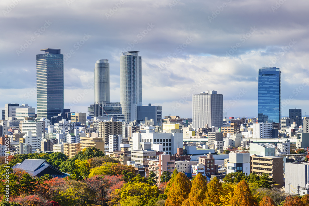 日本名古屋市中心城市景观