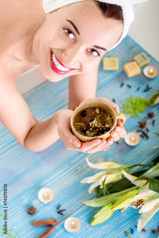 Woman in spa salon