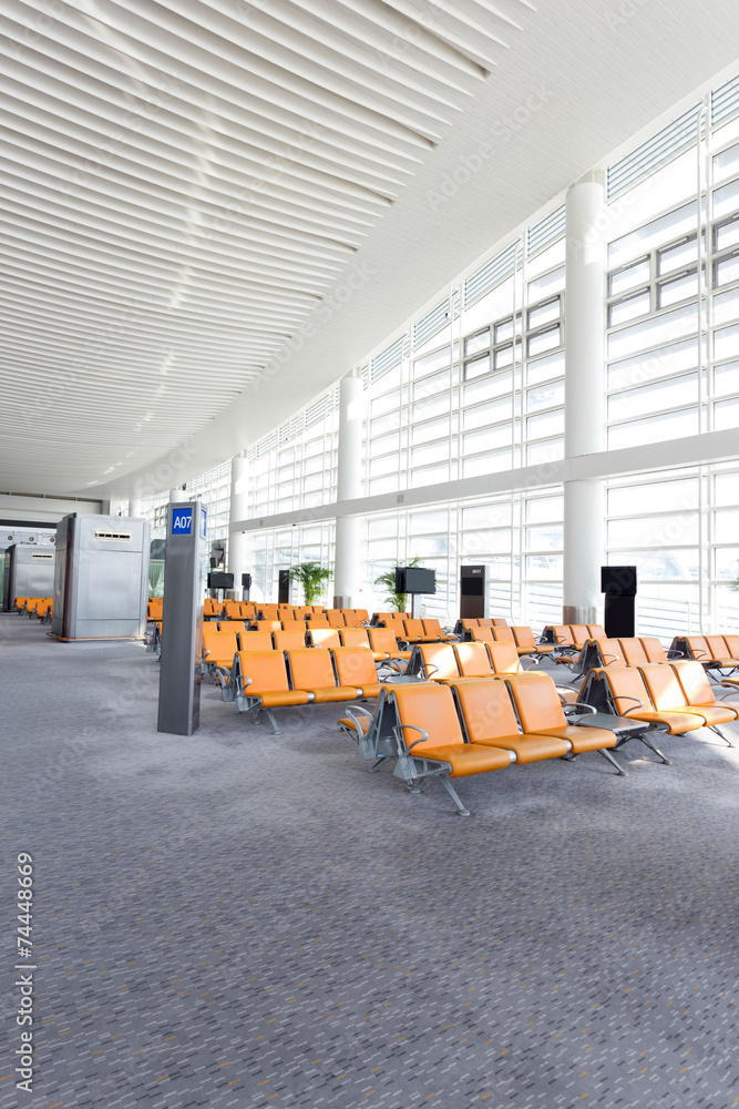 modern airport waiting hall interior