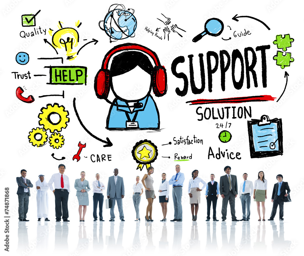 Support Solution Advice Help Care Satisfaction Quality Concept