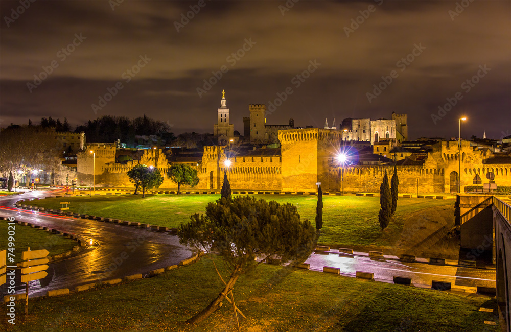 View of medieval town Avignon in the morning, UNESCO world herit